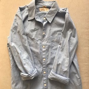 Hollister Button Up Blue Collar Dress Shirt (Xs)